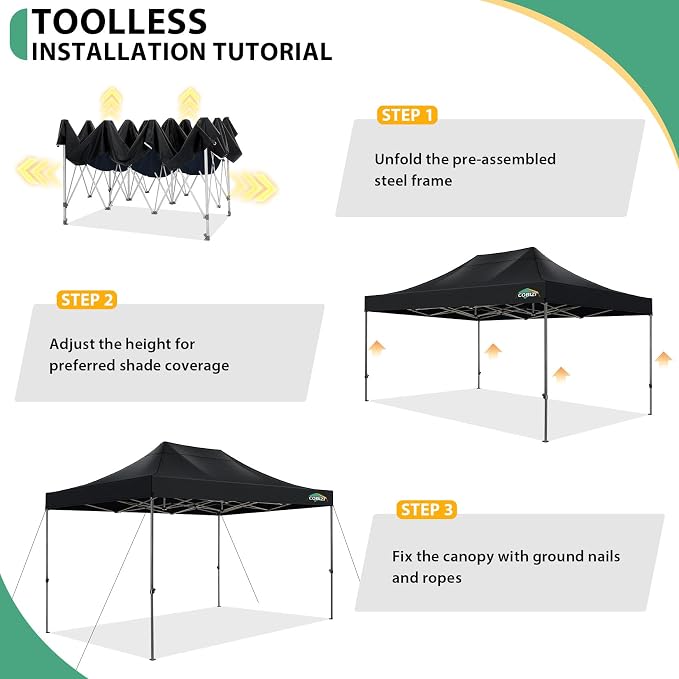 COBIZI 10x15 Pop up Canopy Tent Heavy Duty - Image 8