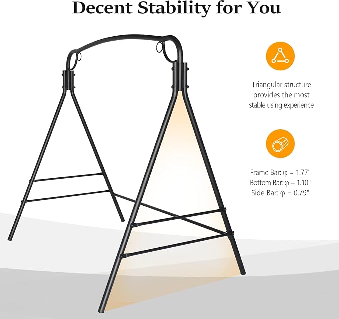 VINGLI Upgraded Metal Porch Swing Stand - Image 3