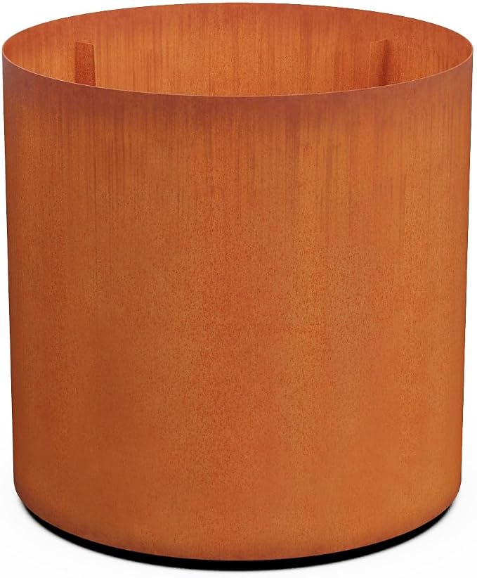 PLANTERCRAFT Corten Steel Metal Planter Box, Round Sizes, Modern Garden Steel by Plantercraft