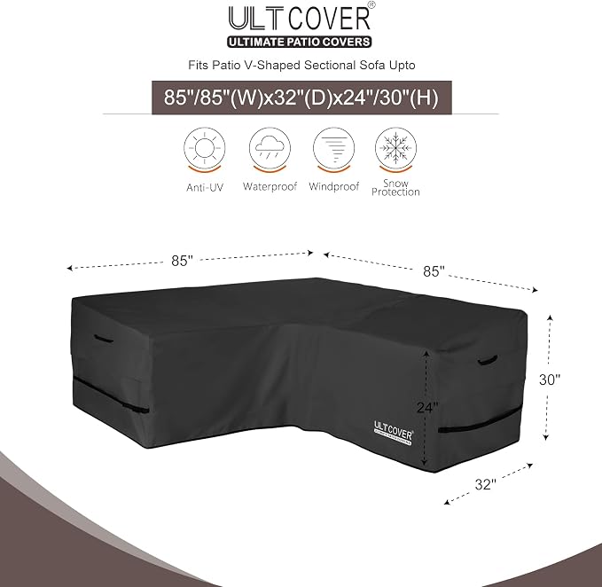 ULTCOVER Patio V-Shaped Sofa Cover Waterproof - Image 2