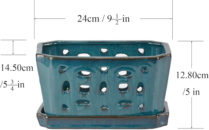 W&W Orchid Pot with Holes and Saucer - Image 5