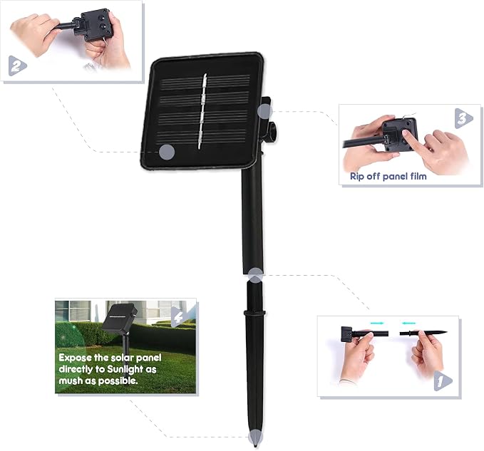 Nautical Solar Lights for Outside Sea Turtle Outdoor Garden Decor 14ft 40LED - Image 6