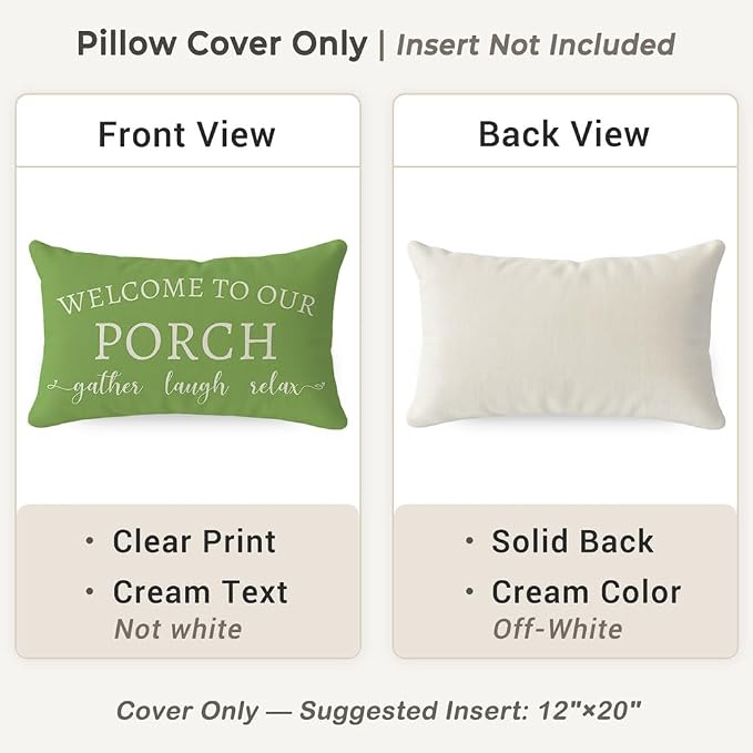 PANDICORN Welcome to Our Porch Stay Awhile Outdoor Lumbar Decorative Throw - Image 4