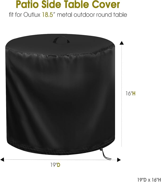 Outdoor Side Tables Cover for Outlux 18.5” Metal Outdoor Round Table, - Image 2
