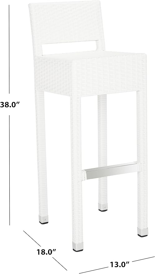 SAFAVIEH FOX5212A Collection Landry Black Indoor/Outdoor Bar Stool - Image 3