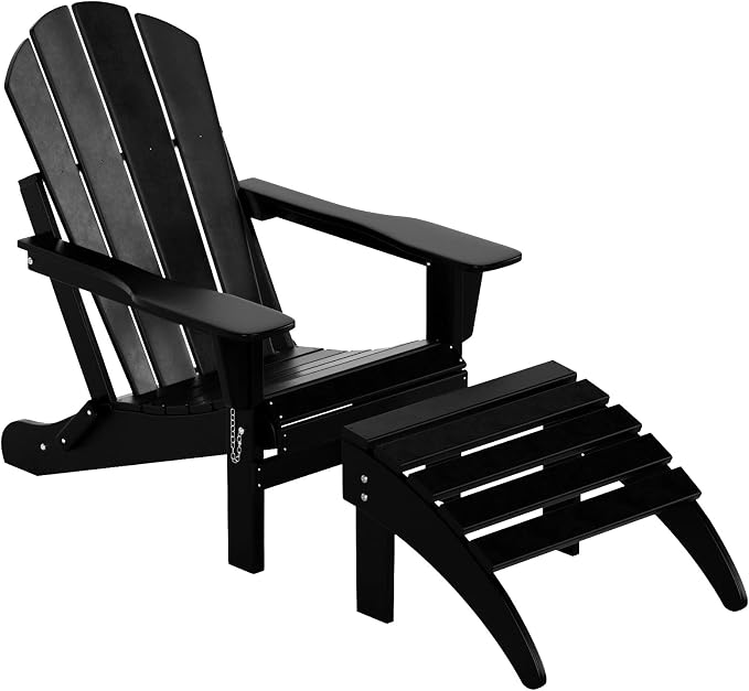 WO Home Furniture Adirondack Ottoman Outdoor Patio Footrest 13.5" Inch Folding - Image 10