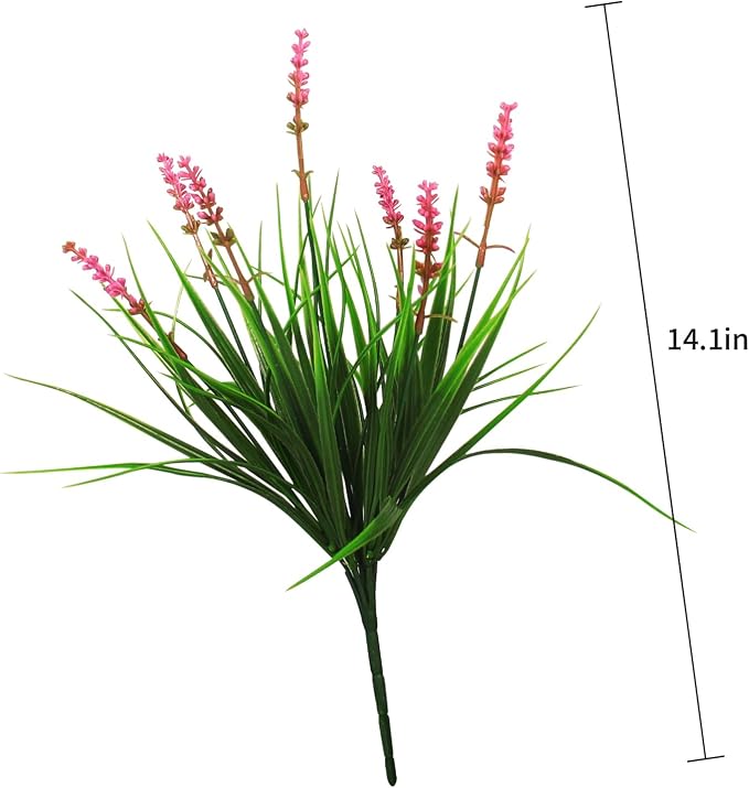 alyptus 12 Bundles Artificial Plants Outdoor Fake Monkey Grass - Image 2