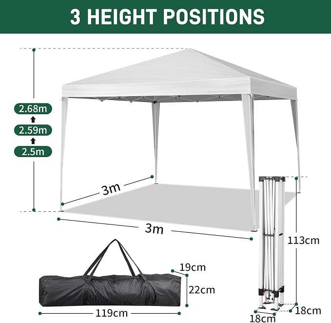 Outvita 10x10ft Ez Pop Up Canopy, Portable Instant Canopy Tent - Image 2