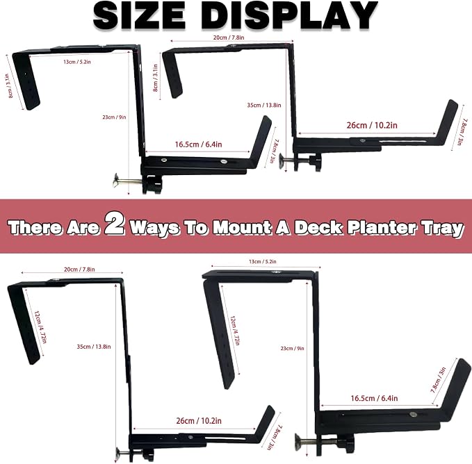 Window Box Brackets for Railing Adjustable Planter Box Brackets Flower Box - Image 4