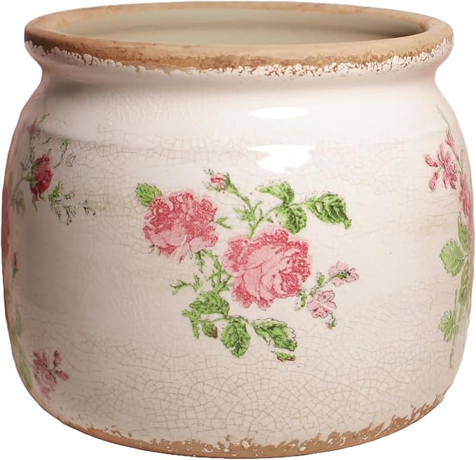 Decorative Pots Spring Decor, Pastel Floral Ceramic Garden Pots - Image 5