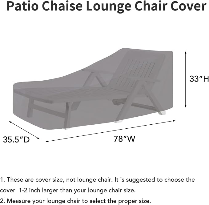 Easy-Going Waterproof Patio Lounge Chair Cover UV Resistant Outdoor Chaise - Image 3