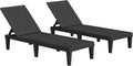 JUMMICO Patio Chaise Lounge Chair Set of 2 Outdoor PE Waterproof Adjustable by JUMMICO