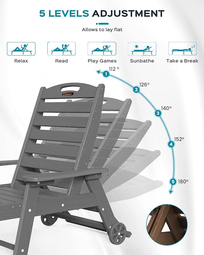 Ciokea Lounge Chair Outdoor, Oversized Chaise Lounge Chair - Image 4