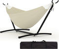 Double Hammocks with Stand for Outside, Portable Space Saving Heavy-Duty Steel by KYBOLT