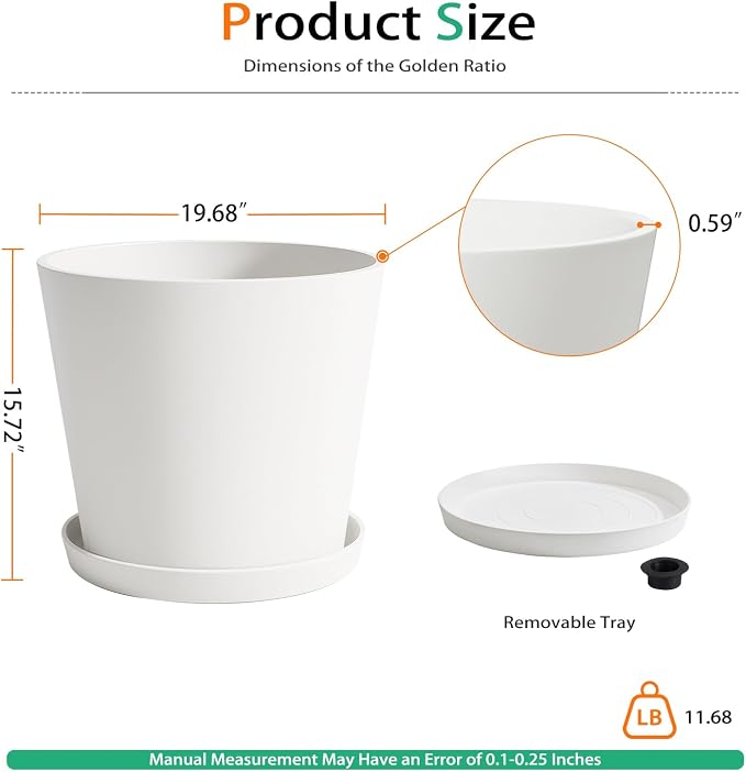 Wide Planters for Outdoor Plants, Extra Large Indoor Flower Pots for Garden - Image 2