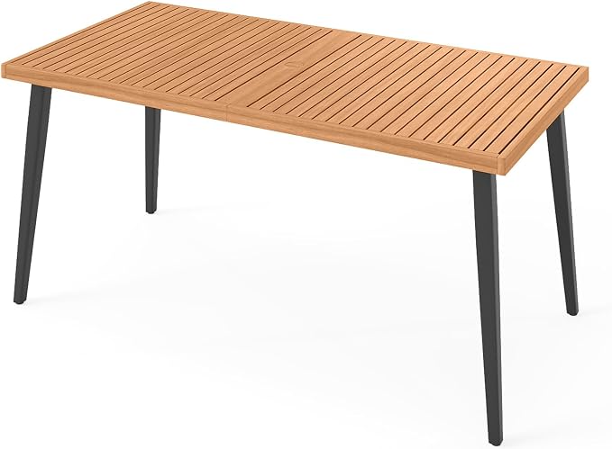 Tangkula 63" Acacia Wood Patio Dining Table - Image 9