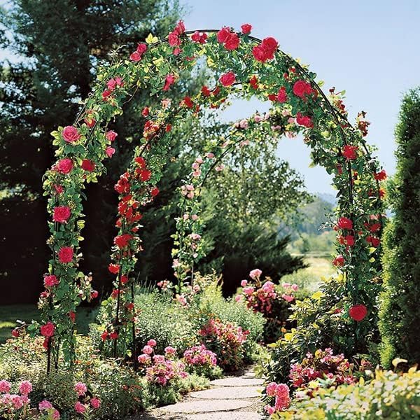 Garden Arch, Outdoor Flower Garden Arch Trellis, Sturdy Steel Arbor - Image 2