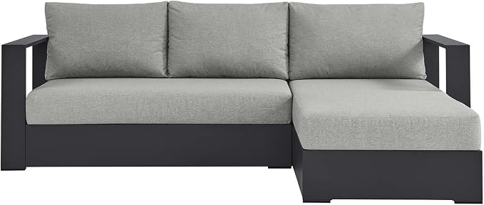 Modway Tahoe Modular Aluminum 2-Piece Outdoor Patio Furniture Gray, - Image 4