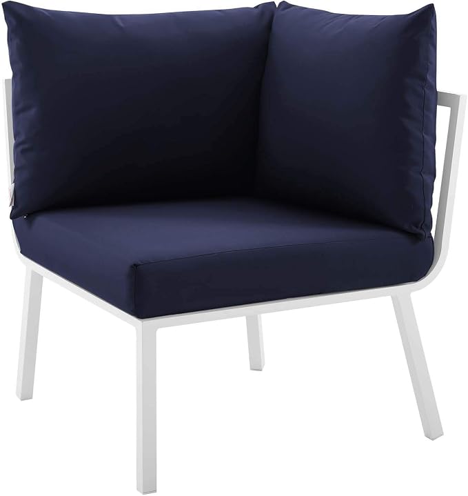 Modway Riverside Outdoor Patio Aluminum Sectional Set, 85.5 x 114 x 28 - Image 3
