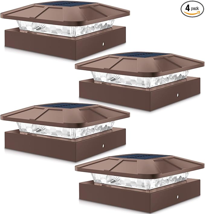 Peasur 4x4 Solar Post Cap Lights Outdoor by Peasur