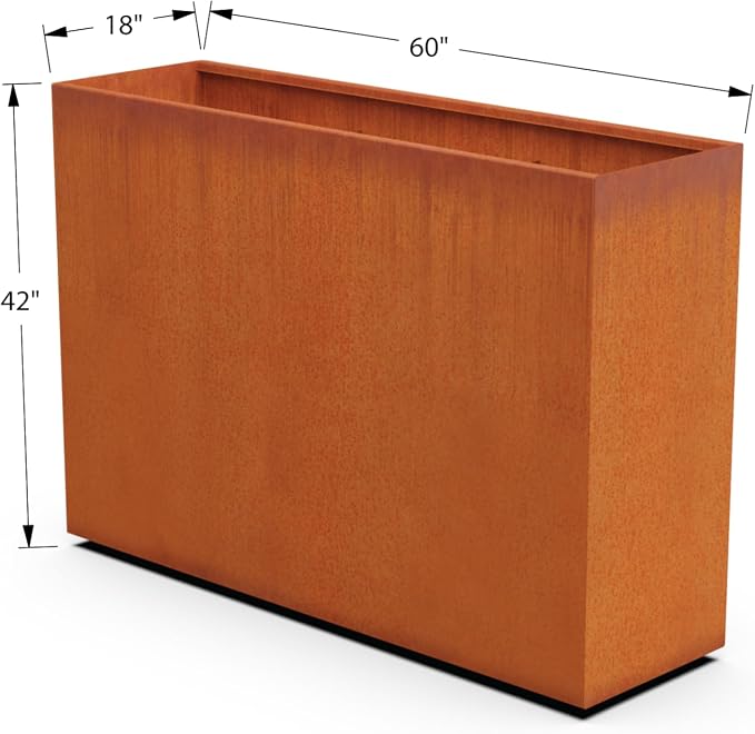 Plantercraft Corten Steel Planters | 60x18x42 Large Rectangular Planters - Image 5