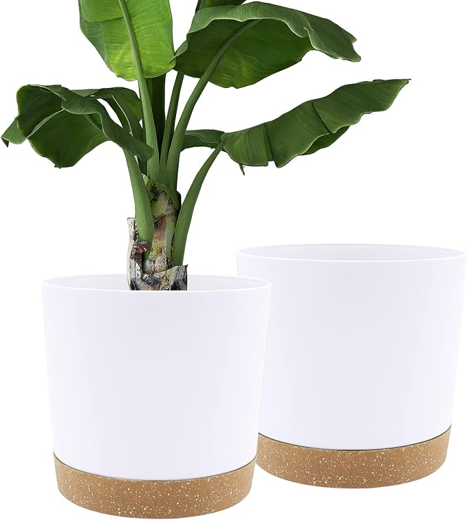 QCQHDU 12 inch Plant Pot, 2 Pack Planters by QCQHDU