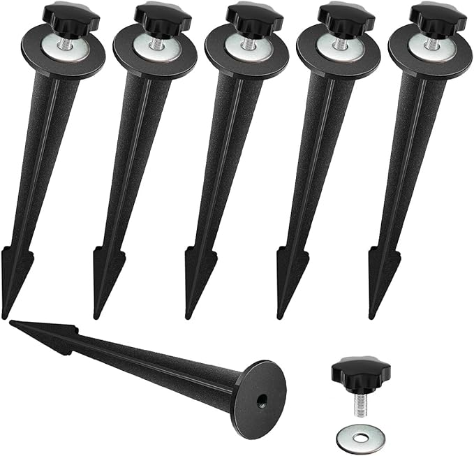 Replacement Stakes for Flood Lights, 6.3in Aluminum Metal Ground Stake by Unknown