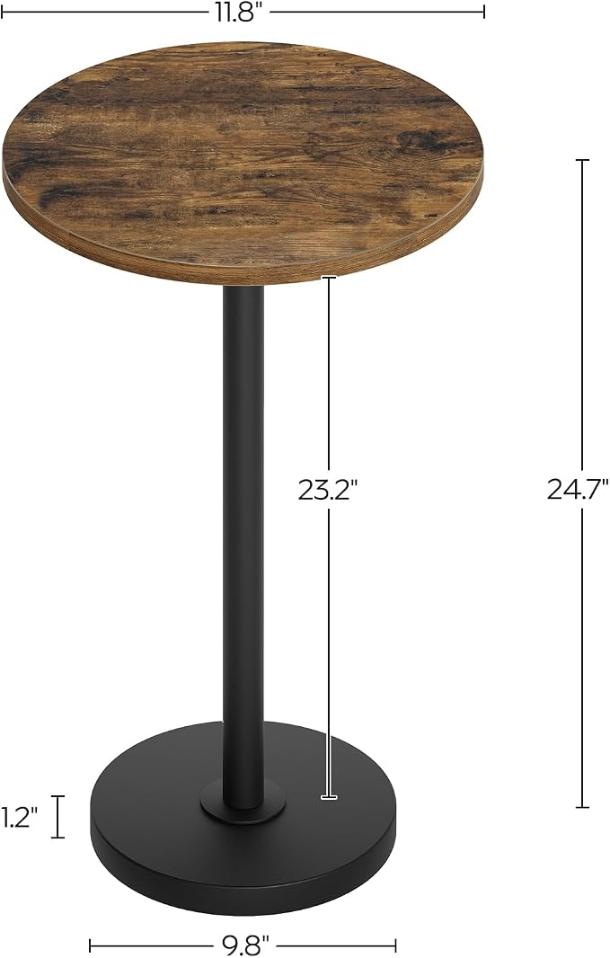 Round Side Table Set of 2, Tall Drink End Table - Image 7