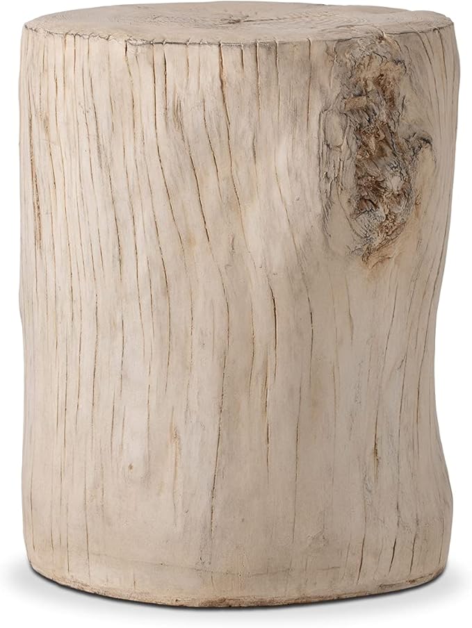 SUNBURY Stump Side Table, Concrete Side Table, Patio Faux Wooden End Table by SUNBURY