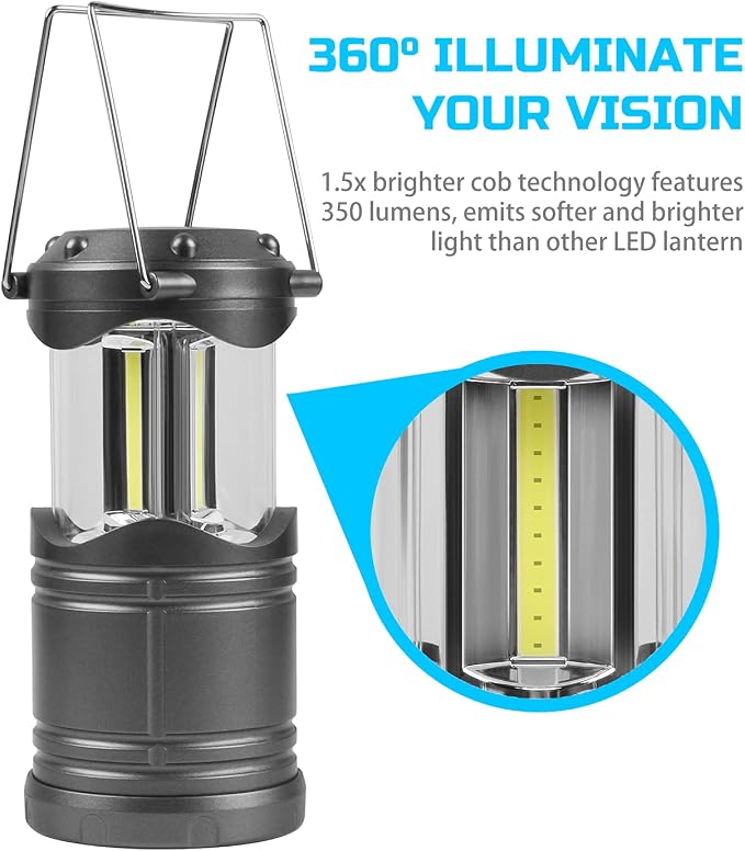 Lichamp LED Camping Lantern, 4 Pack Battery Powered Flashlight - Image 5