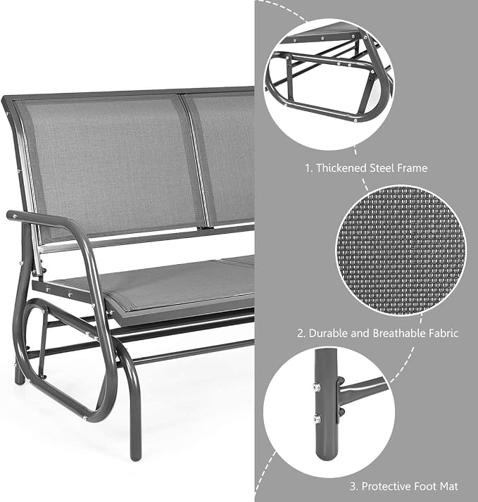 Giantex Swing Glider Chair 48 Inch - Image 5