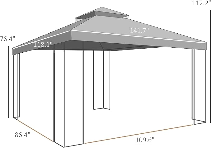 Outsunny 10' x 12' Patio Gazebo - Image 7