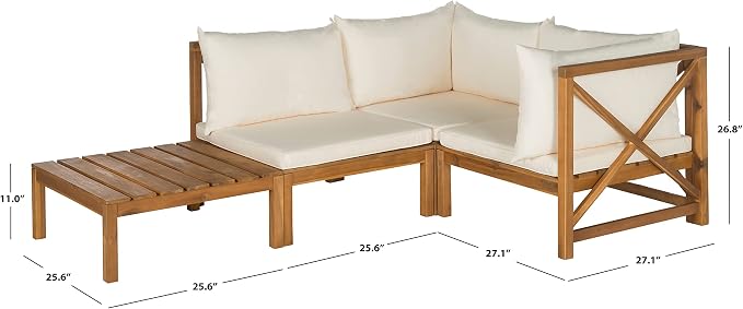 SAFAVIEH Outdoor Collection Lynwood Outdoor Sectional Sofa - Image 9