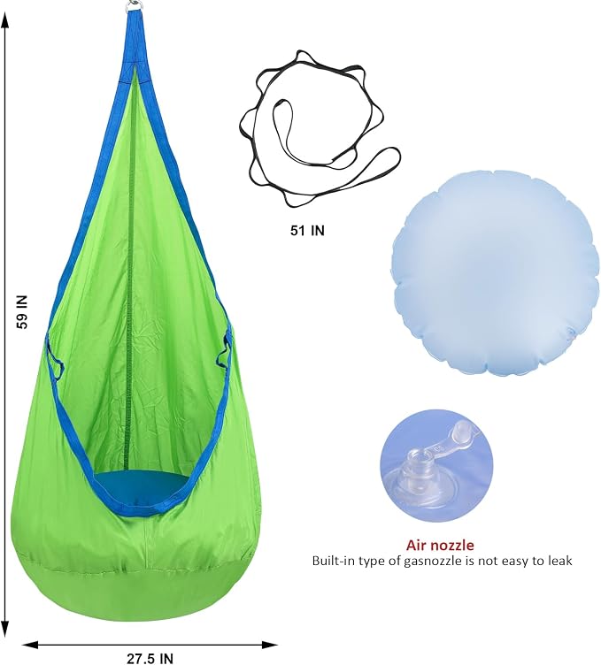 YAERSI Kids Pod Swing Seat, Hammock Chair - Image 4