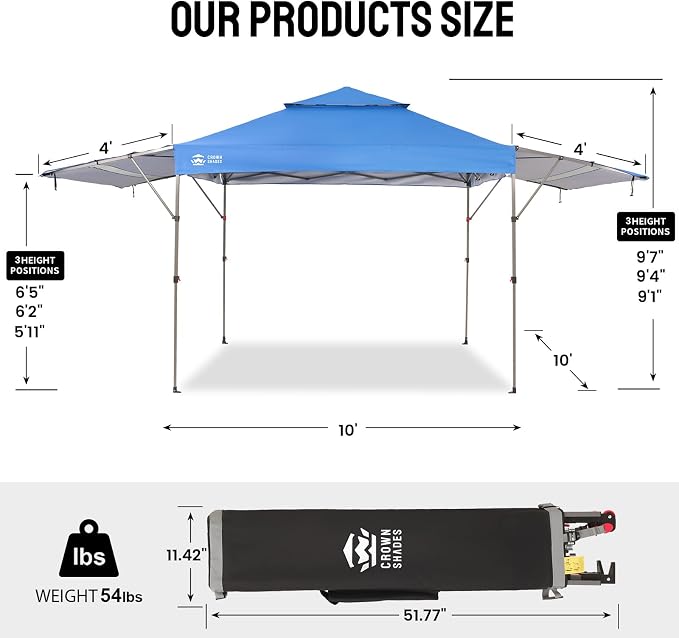 CROWN SHADES 10x10 Pop up Canopy Tent Patended Centerlock Instant Commercial - Image 7