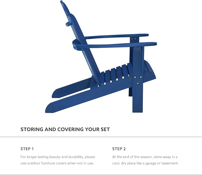 Jayde Blue Adirondack Chair by Linon - Image 12