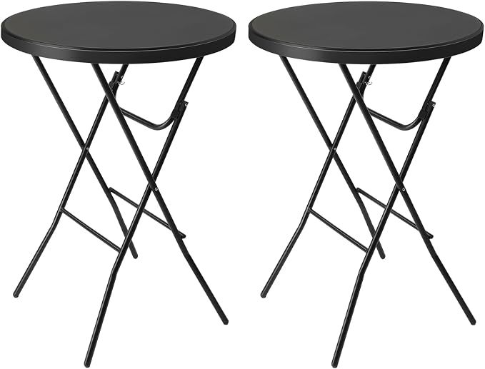 Bonnlo 32" Cocktail Table High Top Table, Folding Round Table Bar Height by Bonnlo