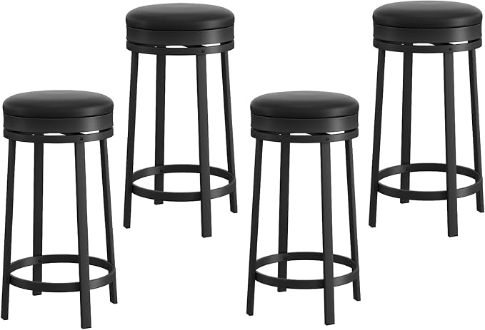 IDEALHOUSE 24'' Swivel Bar Stools Set of 4 - Image 7
