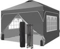 8x8 FT Pop Up Canopy with 1-Button Push, 4 Removable Sidewalls, Instant Canopy by Oneofics