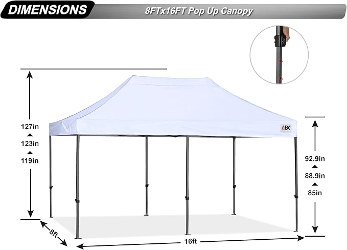 ABCCANOPY Patio Pop Up Canopy Tent 8x16 Commercial-Series - Image 4