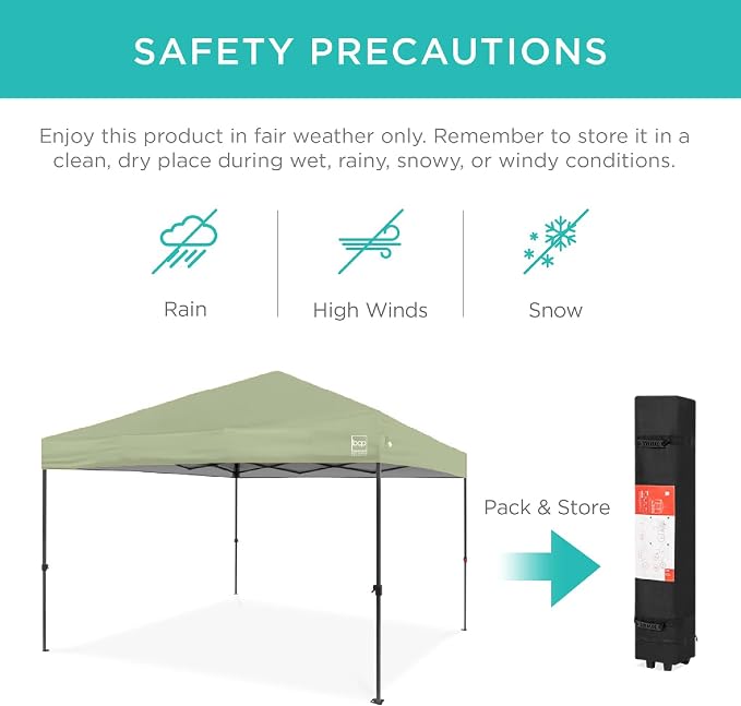 Best Choice Products 10x10ft Pop Up Canopy Tent, Outdoor Shade, 1 Person 1 - Image 5