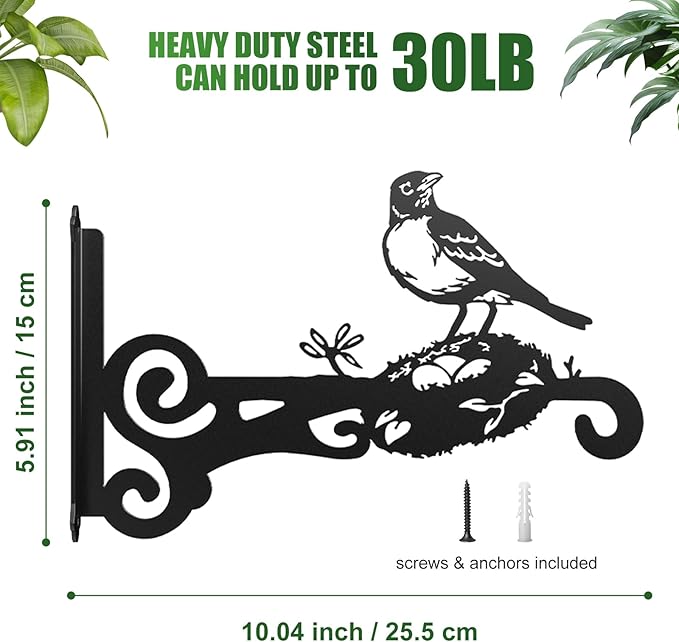 4-Pack Aesthetic Wall Plant Hanger Indoor and Outdoor – 10 Inch Metal Hanging - Image 5