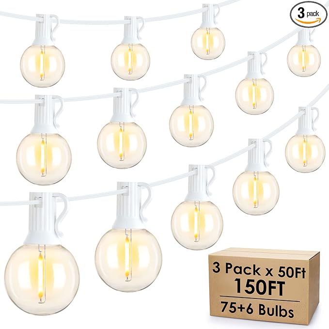 Mlambert 150Ft Outdoor String Lights, Connectable G40 Globe Patio Lights by Mlambert