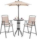 Giantex 4-Piece Outdoor Bar Set, Round High Top Bar Table by Giantex
