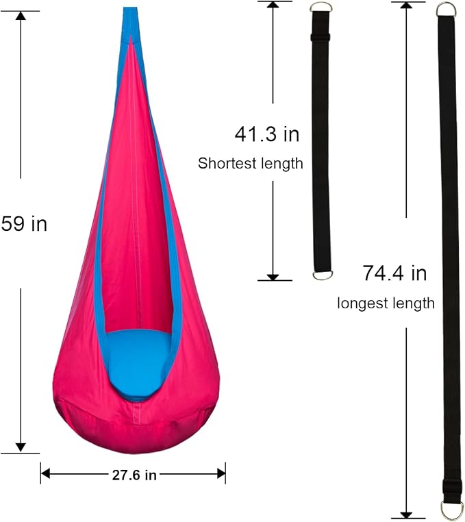 Kids Pod Swing Hanging Seat Child Hammock Chair Indoor and Outdoor Sensory - Image 3