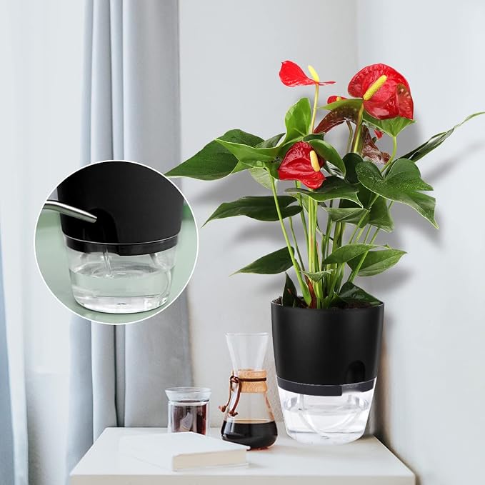 Vanavazon 6 Inch Self Watering Planter Pots - Image 6