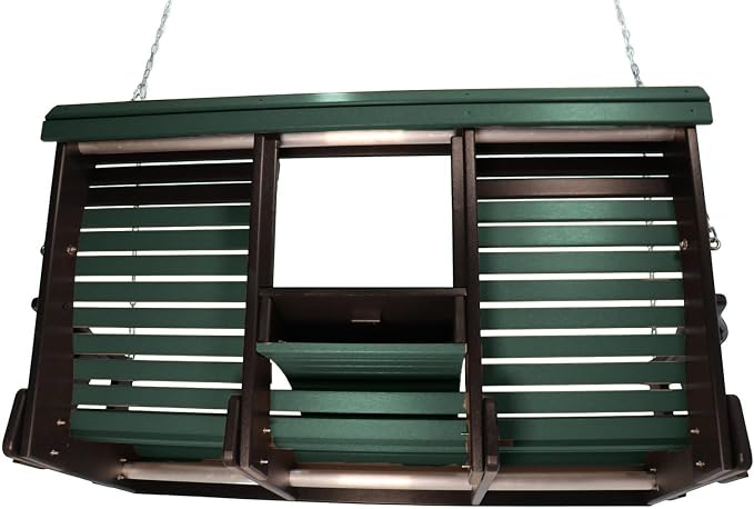 5FT Green Flip-Cup ROLLBACK Porch Swing Bench, Amish-Made Poly Lumber Wood - Image 3