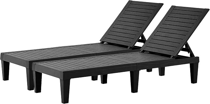 Chaise Lounge Outdoor, Adjustable Pool Lounge Chair by EUNHOO