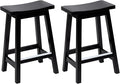 PayLessHere Bar Stools Set of 2, Wooden Saddle Stools 24 Inch Heigh, Bar Chairs by PayLessHere