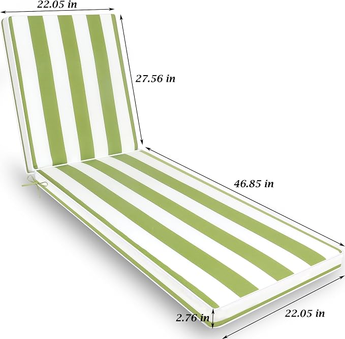 Only choice 2 Pcs Set Outdoor Lounge Chair Cushions Patio Chaise Lounge Chair - Image 4